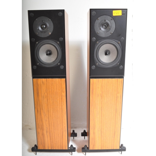 413 - A pair of vintage 20th century Rega EL8 Loudspeaker System floor standing teak cased speakers. Seria... 