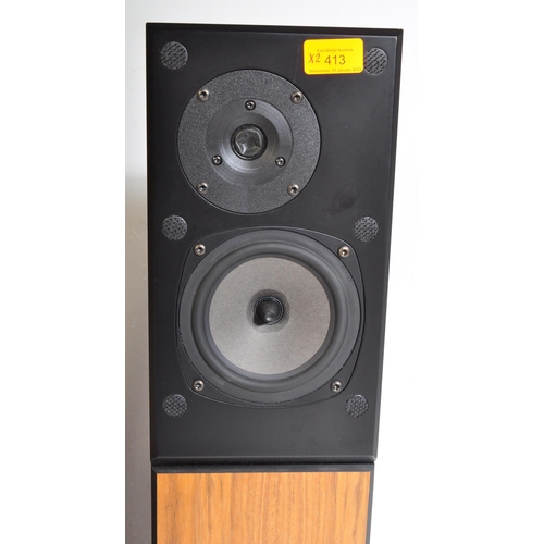 413 - A pair of vintage 20th century Rega EL8 Loudspeaker System floor standing teak cased speakers. Seria... 