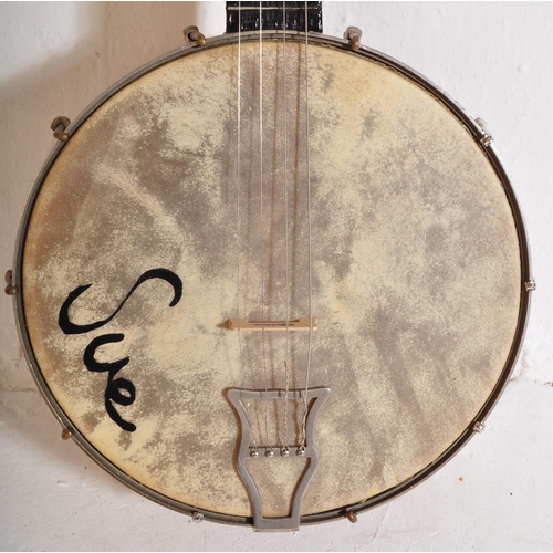 442 - John Grey & Sons of London - Original vintage mid 20th century banjolele. With ebonised fretboard. D... 