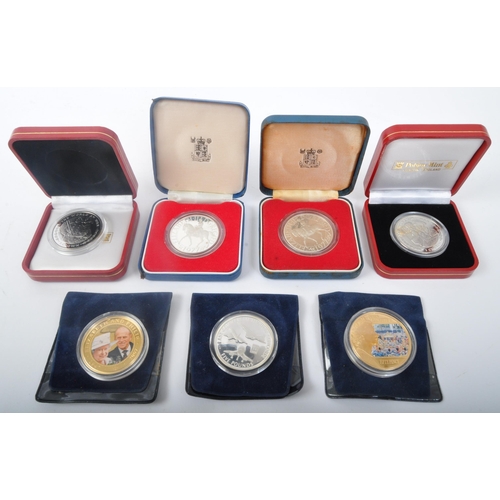 456 - An assortment of United Kingdom commemorative silver coins. The lot to include 'The Concorde Milesto... 