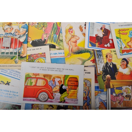 468 - A large collection of approximately 50+ comical 1950's and 1960's comical postcards to include illus... 