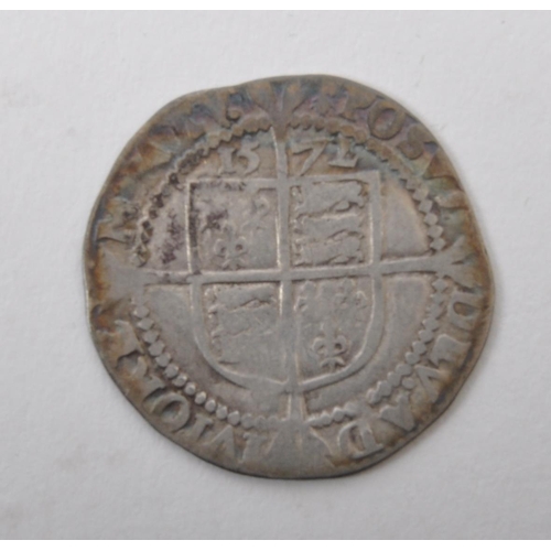 470 - Elizabeth I Sixpence 1571, Milled Coinage Issue 1561-1571, mm star both sides, obverse ELIZABETH•D•G... 