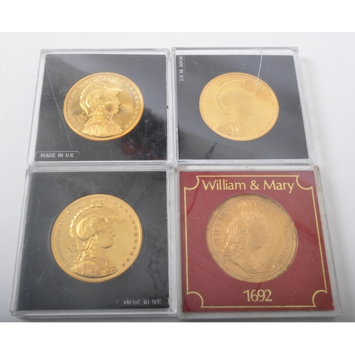 473 - An assortment of 20th century silver & 24ct gold flash plated commemorative coins. The lot to includ... 