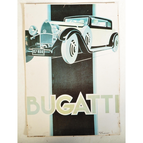 477A - Bugatti - Two late 20th Century car / motoring posters for Bugatti. One being a poster featuring the... 