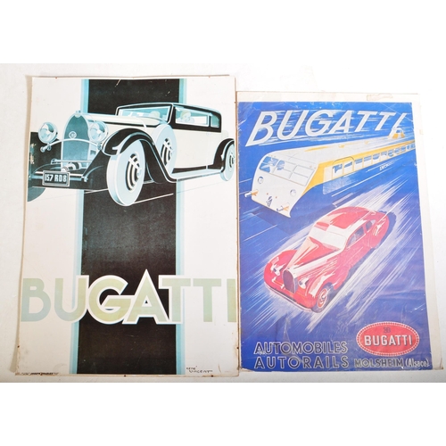 477A - Bugatti - Two late 20th Century car / motoring posters for Bugatti. One being a poster featuring the... 