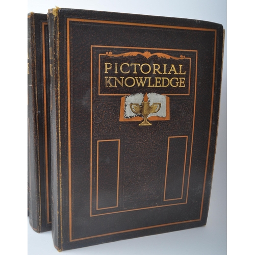 487 - A collection of seven out of ten early 20th century circa 1930s Newnes' 'Pictorial Knowledge' hardba... 