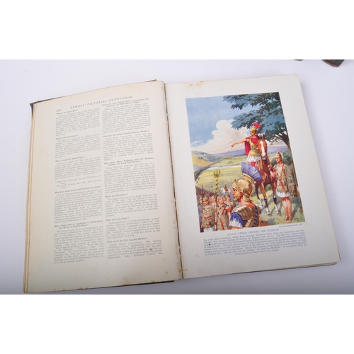 487 - A collection of seven out of ten early 20th century circa 1930s Newnes' 'Pictorial Knowledge' hardba... 