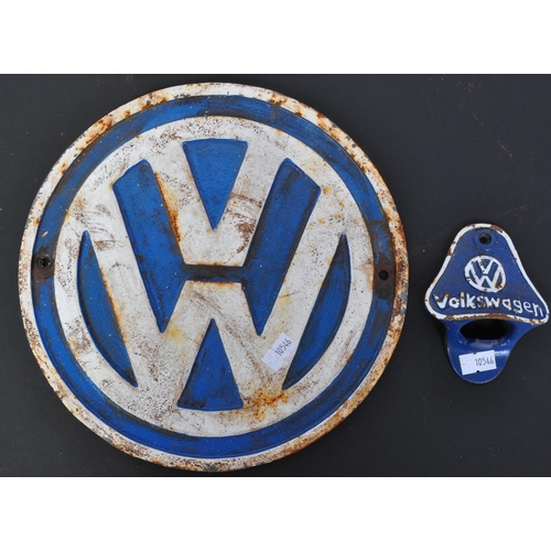 500 - Large set of cast iron reproduction signs (17 in total) & VW Bottle Opener to include Shell Oil, Ess... 