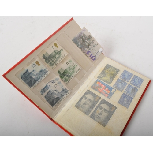 508 - A collection vintage 20th Century UK franked and unfranked stamps. Including penny reds, high value ... 