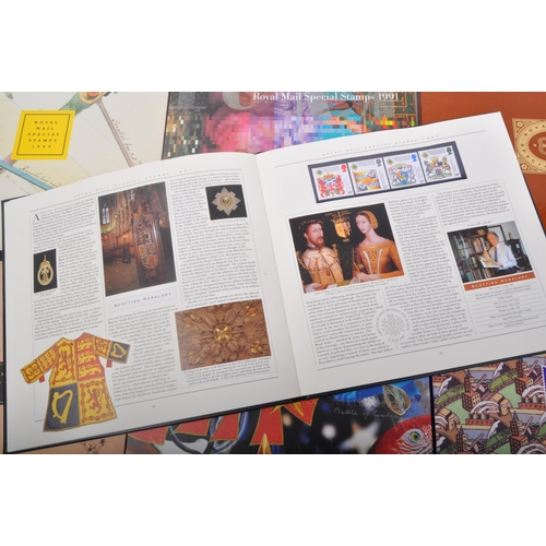 527 - An assortment of 20th century Royal Mail Special Stamps hardback stamps yearbooks with sleeves. The ... 