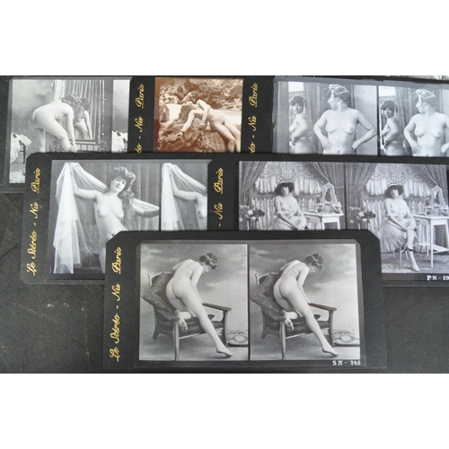 548 - Le Stereo - Nu Paris. A collection of twenty six French Bell Époque era erotic nude stereoscope lith... 