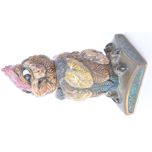 6 - An Andrew Hull Burslem Pottery Grotesque owl bird tobacco holder. The figure measuring approx. 14cm ... 