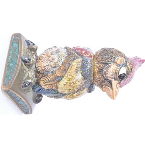 6 - An Andrew Hull Burslem Pottery Grotesque owl bird tobacco holder. The figure measuring approx. 14cm ... 