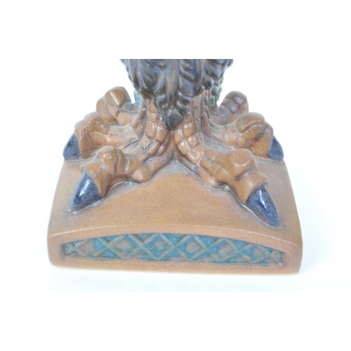 60 - An Andrew Hull Burslem Pottery Grotesque owl bird tobacco holder. The figure measuring approx. 16cm ... 