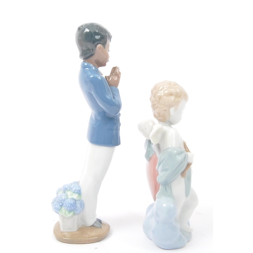 71 - Nao  – 02000529 'Cupid’ & 01223 'Vamos A Rezar - original Nao hand crafted porcelain statues / figur... 