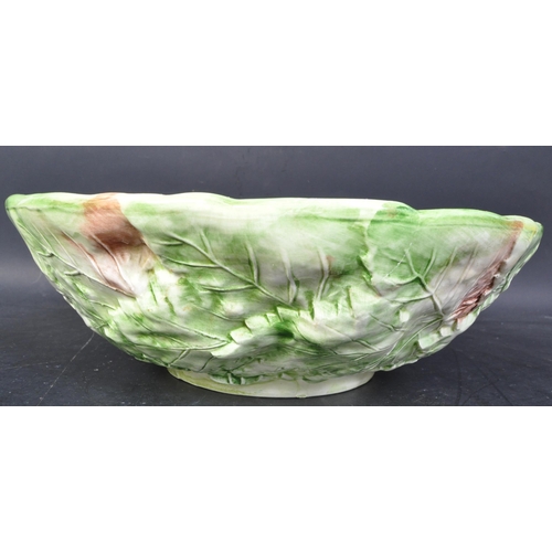 79 - A large vintage 20th century Faiancas Neto & Gomes Portuguese centrepiece fruit bowl. The bowl havin... 