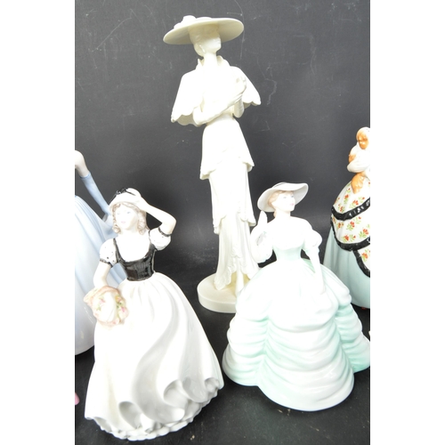 82 - Coalport - A collection of Coalport bone china lady figurines to include Susan, High Society, Honor,... 