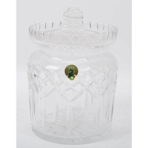 88 - Waterford Crystal - A NOS New Old Stock boxed Waterford Crystal glass Lismore biscuit barrel. In ori... 