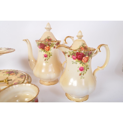 93 - A vintage 20th Century Royal Albert - Old Country Roses tea service set. Comprising of cups, saucers... 