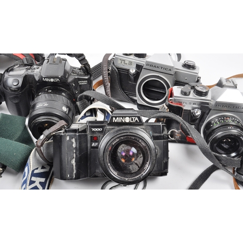 273 - A collection of 15 x vintage SLR cameras. Models are: Praktica MTL5B - lens Vivitar 28-70mm f3.5-4.8... 