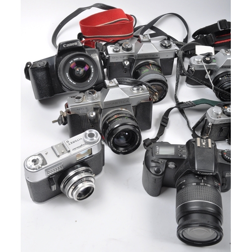 273 - A collection of 15 x vintage SLR cameras. Models are: Praktica MTL5B - lens Vivitar 28-70mm f3.5-4.8... 