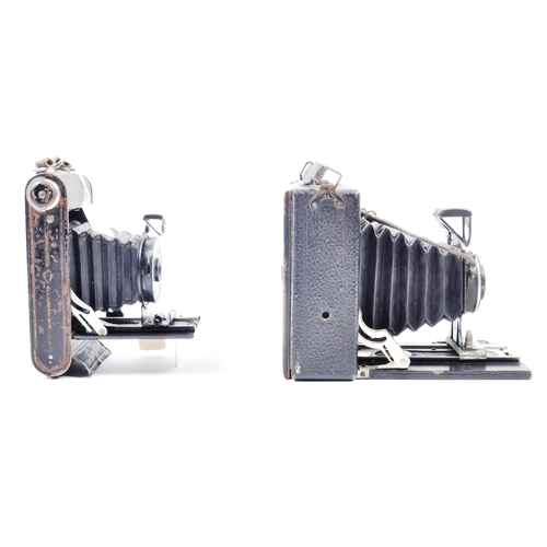 287 - Two folding vintage cameras. Models are: Coronet folding 120, made in Birmingham, circa 1920-1940. A... 