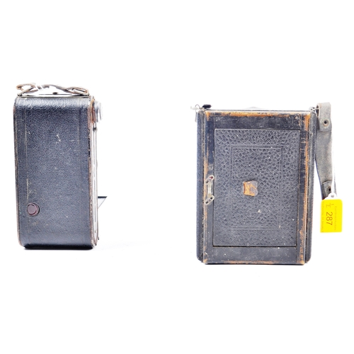 287 - Two folding vintage cameras. Models are: Coronet folding 120, made in Birmingham, circa 1920-1940. A... 