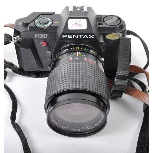 291 - A mixed collection of 10 x vintage film cameras. Models are: Knoica Autoreflex TC - Lens 50mm f1.7, ... 