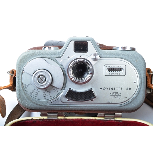 293 - Two vintage movie film cameras. Models are: Meopta Admira 8F fitted with a Mirar 2 x lens with a fit... 