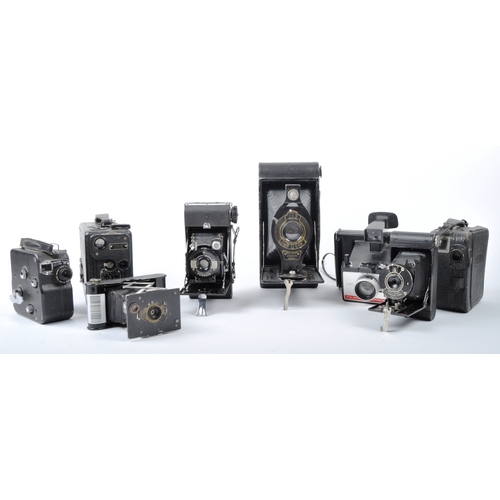 309 - A mixed collection of vintage cameras. Models are: One Kodak Cine Model B, unbranded Cine, Pathe H S... 