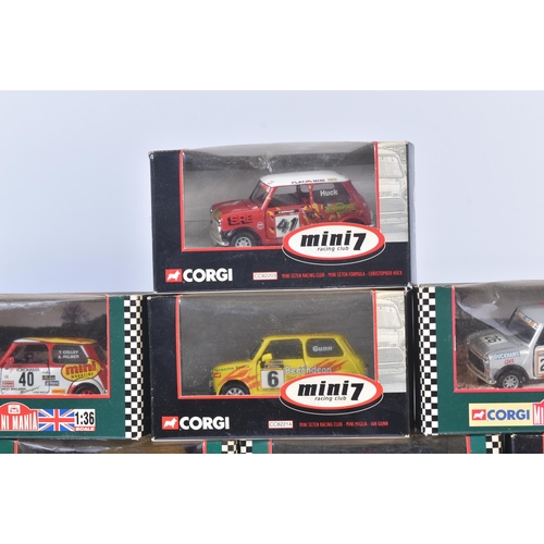 101 - A collection of assorted Corgi made diecast models of Mini interest. Examples to include; The Italia... 