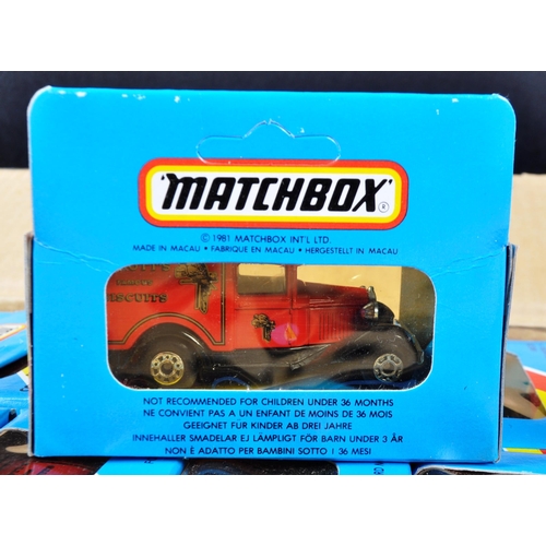 130 - A complete box of vintage 1980s (1981) ex shop stock / trade box of Matchbox 1-75 Series boxed dieca... 