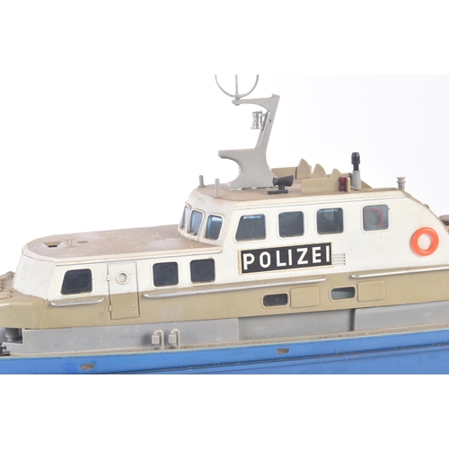 145 - Model Boat - a Radio Controlled RC model / pond yacht of a German Police Patrol boat. Plastic constr... 