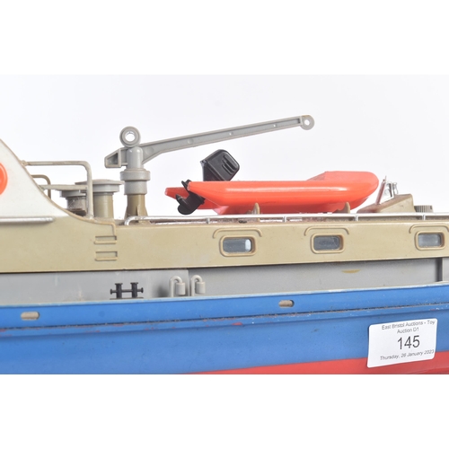 145 - Model Boat - a Radio Controlled RC model / pond yacht of a German Police Patrol boat. Plastic constr... 