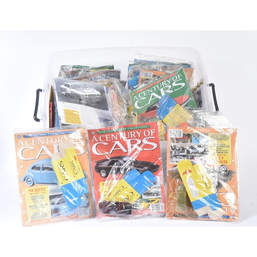 148 - A collection of Corgi / Hachette ' A Century Of Cars ' diecast model cars with boxes and accompanyin... 