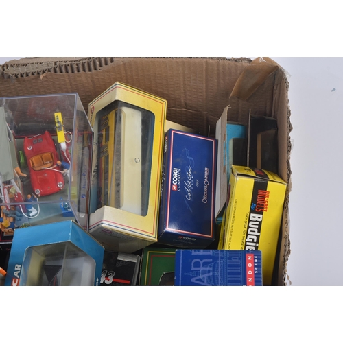 163 - A large collection of assorted boxed diecast model cars and other vehicles of various scales and mak... 