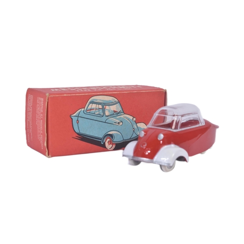 201 - An original vintage French ( Quiralu ) made diecast model Messerschmitt Cabin Scooter. Red body with... 