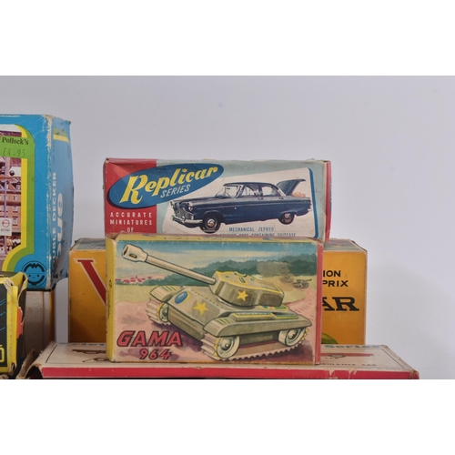 212 - A collection of assorted vintage tinplate and friction motor models. Examples to include Ambulance C... 