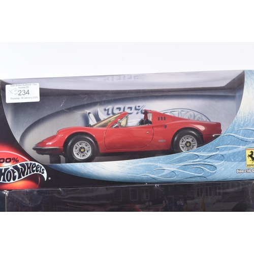 234 - A collection of x3 Mattel made Hot Wheels 1/18 scale diecast model cars comprising; 50424 DeTomaso P... 