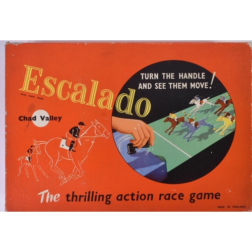 262 - A vintage Chad Valley ' Escalado ' tabletop Horse Racing game with cast metal horses, race track and... 