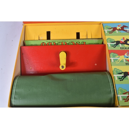 262 - A vintage Chad Valley ' Escalado ' tabletop Horse Racing game with cast metal horses, race track and... 