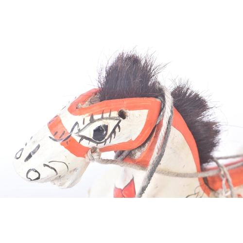 266 - A vintage hand made wooden horse marionette puppet in the style of Muffin The Mule. The puppet with ... 