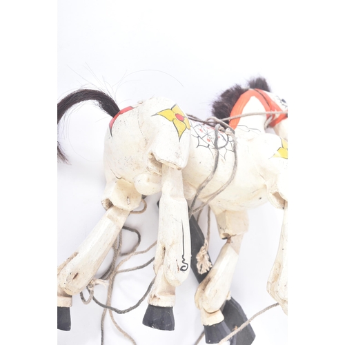 266 - A vintage hand made wooden horse marionette puppet in the style of Muffin The Mule. The puppet with ... 