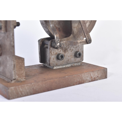 270 - A vintage scratch built hand made model of part of a stationary steam engine with piston and smooth ... 