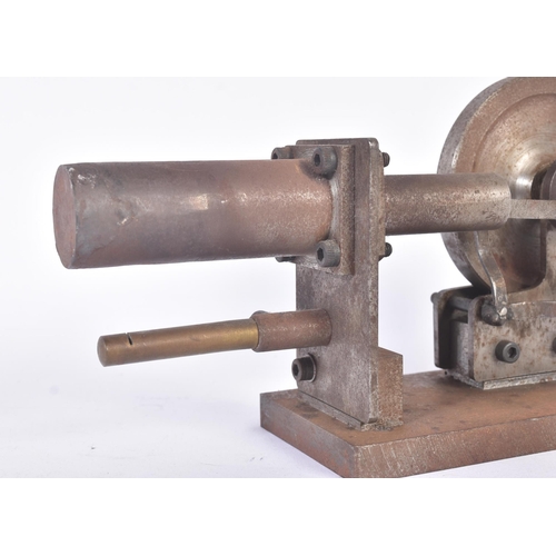 270 - A vintage scratch built hand made model of part of a stationary steam engine with piston and smooth ... 