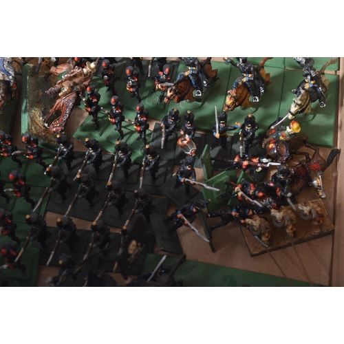 28 - A large collection of vintage hand painted lead toy soldier figurines. Largely horse back mounted ca... 