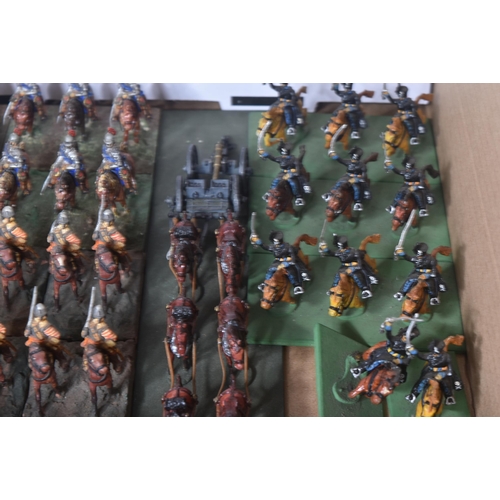 28 - A large collection of vintage hand painted lead toy soldier figurines. Largely horse back mounted ca... 