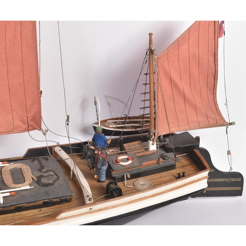 300 - Sailing Boat - a large scale RC Radio Controlled model of a sailing fishing trawler ' Kathleen '. Ex... 