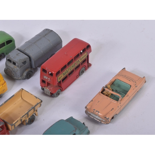 329 - A collection of x11 vintage Lesney made Matchbox Series diecast models trucks / vans to include; No.... 