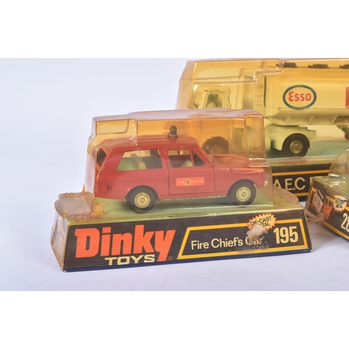 355 - A collection of x4 vintage Dinky Toys boxed diecast models comprising; 945 A.E.C Fuel Tanker Esso, 1... 